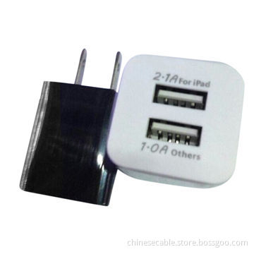 2.1A USB switching power adapter for phone charging